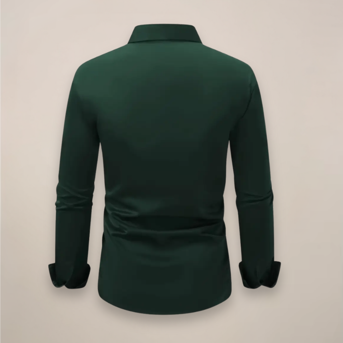Camisa de manga larga hombre — cuello de muesca corte regular — oficina