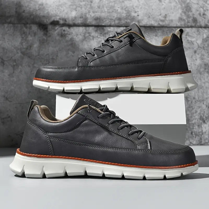 Zapatillas hombre | cuero suela acolchada — uso diario